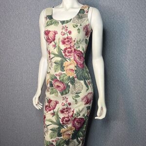 Vintage 90s Rampage Dress Floral Roses Pencil Midi Size‎ 3